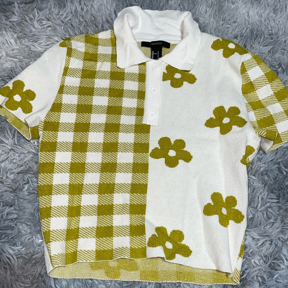 Forever 21, flannel and floral green shirt